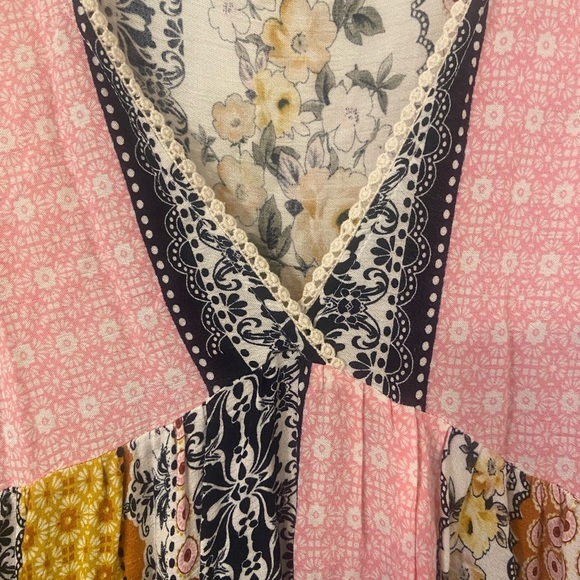 Kori patchwork boho lace bell sleeve dress size S - Picture 8 of 8